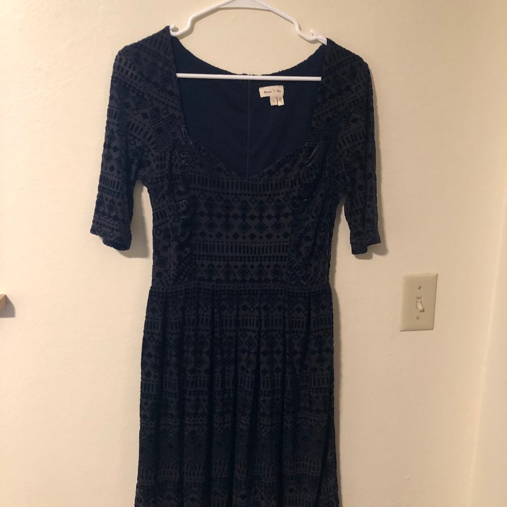 Meadow Rue for Anthropologie Velvet Dress Sz 8